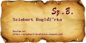 Sziebert Boglárka névjegykártya